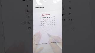 September Calendar idea satisfying creativeart shorts trending [upl. by Otrebtuc]