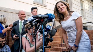 Chrystia Freeland says shes encouraged by progress on NAFTA talks [upl. by Irallih]