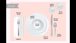 Table Settings Basic Casual and Formal Table Settings [upl. by Luthanen]