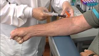 How to perform a venipuncture using a syringe [upl. by Philo]