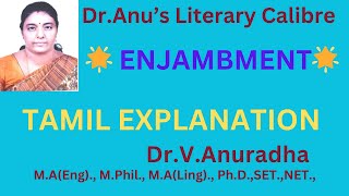 ENJAMBMENT  Definition  Examples from English Poem and Tamil Film Song [upl. by Maitund]