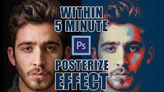 How to make Posterize effect by using Adobe photoshop cc 2018 within 5 minute  HKS Designer [upl. by Latsyek]