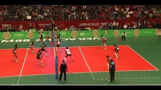 Medalla de Bronce Voleibol Femenil México vs Cuba JCC Veracruz 2014 [upl. by Aivartal]