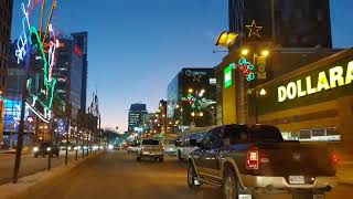 Winnipeg Manitoba night drive tour in winter [upl. by Iliram745]