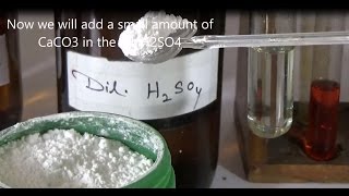 Reaction of Calcium Carbonate with Sulphuric acid [upl. by Trey]