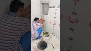 Amazing Design Tile Fitting Process Large format tile installation shorts shortvideo youtubeshort [upl. by Atnoved809]