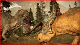 Ceratosaurus VS Nasutoceratops  Jurassic Clash  Jurassic World Evolution 2 [upl. by Mundy]