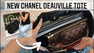 NEW CHANEL DEAUVILLE TOTE  What Fits Wear amp Tear Weight ✨ [upl. by Pinsky]