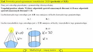 Zadanie 74 Krawędzie i wierzchołki Powtórka przed egzaminem ósmoklasisty 2020  CKE [upl. by Magnusson]