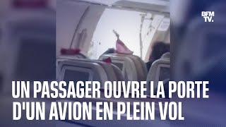 Un passager ouvre la porte dun avion en plein vol en Corée du Sud [upl. by Janine]