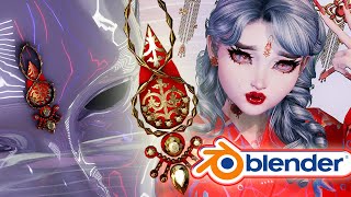 Creating a Bindi in Blender with Jewel Craft and Substance Painter for my Virtual Avatar  Timelapse [upl. by Neelyar]