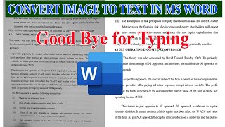 How to convert image file to text in Tamil Image to Text in MS Word [upl. by Lazos590]