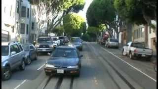 San Franciscos cablecar from Hyde Street [upl. by Georgena]