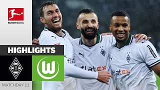 Unbeaten streak extended  Mgladbach  VfL Wolfsburg 40  Highlights  MD11 – Bundesliga 202324 [upl. by Ahsuoj]