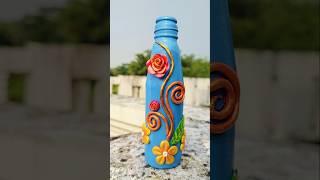 Clay bottle artTomato sauce bottle craftwinebottlecraftglassbottlecraftsshortsviralshorts [upl. by Ilatan598]