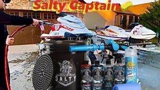 Salty Captain Cleaning products saltycaptain saltycaptain1840 cleaning jetski pwc [upl. by Sandye]