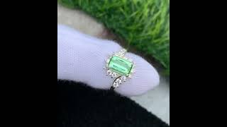 Mint Green Tourmaline Silver Chandi Ring Mint Green Stone Ring [upl. by Atikihs]