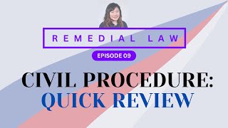 REMEDIAL LAW REVIEW CIVPRO Quick PreBar Review LABAN [upl. by Everard]