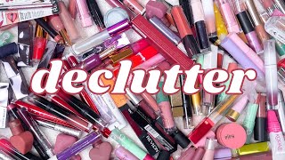 MY BIGGEST DECLUTTER EVER lipstick lipgloss amp more  Paige Koren [upl. by Llednar]