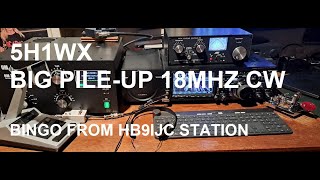 5H1WX Big PileUP on 18MHz CW [upl. by Spector]