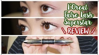 NEW LOreal False Lash Superstar Mascara  Review  Caroline Mystee [upl. by Clevey]