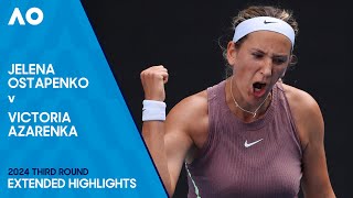 Jelena Ostapenko v Victoria Azarenka Extended Highlights  Australian Open 2024 Third Round [upl. by Enilegnave910]