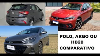 VW POLO X HYUNDAI HB20 X FIAT ARGO QUAL VOCÊ COMPRARIA [upl. by Nevyar]