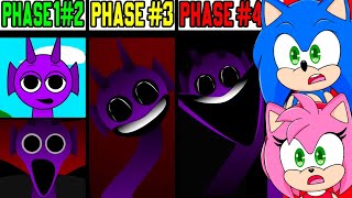 Sonic and Amy watch Phase 1 VS Phase 2 VS Phase 3 VS Phase 4 VS Phase 5 in Incredibox Sprunki [upl. by Netloc]