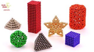 ASMR Jugar con bolas magnéticas Aprender formas geométricas Aprender colores para niños con Neocube [upl. by Rexfourd]