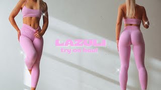 Leggings try on haul Scrunch Sculpt  Lazuli Label July [upl. by Aineles]