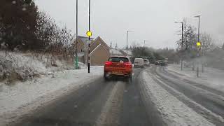 Snowy Skeoch Roundabout Stirling Scotland UK [upl. by Hoagland]