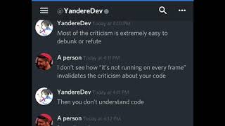 YandereDev Takes Criticism Extremely Well [upl. by Klusek]