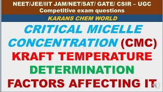 CRITICAL MICELLE CONCENTRATION CMC Micelles ASSOCIATED COLLOID KRAFT temperature STABILITY STRUCTURE [upl. by Petie]