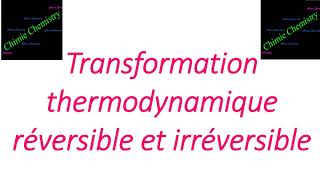 Exercice thermodynamique  Transformation réversible et irréversible thermodynamique [upl. by Rakia]