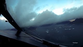 Widerøe Dash 8100 short field landing at Svolvær Norway [upl. by Salahcin166]