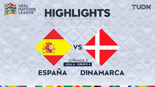 HIGHLIGHTS  España vs Dinamarca  UEFA Nations League 2024  TUDN [upl. by Brott]