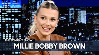 Millie Bobby Brown Teases a Potential Collab with Mariah Carey Extended  The Tonight Show [upl. by Yhtomit]