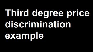 Third degree price discrimination example [upl. by Ylyl]