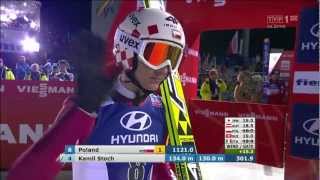 Kamil Stoch 130 m  Konkurs drużynowy  II seria 4 grupa  MŚ Predazzo  K120  02032013 [upl. by Anitneuq]