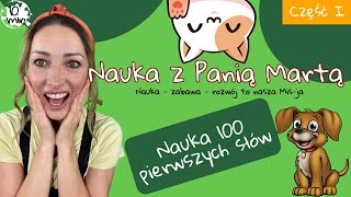 Nauka pierwszych 100 słów dla dzieci  Wymowa kojarzenie  zabawy angażujące interaktywne Część I [upl. by Chansoo]