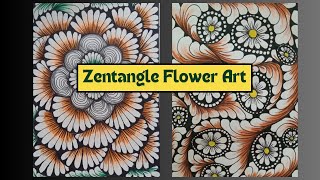 Zentangle Art For Beginners 🌸  Zentangle Flower Art  Easy Zentangle Doodle Art  The Chosen Ones [upl. by Eidson486]