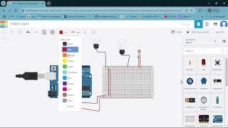 STREET LIGHT TINKERCAD CIRCUIT [upl. by Nylloc]