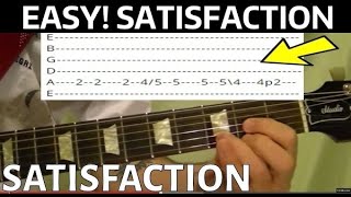 Satisfaction  The Rolling Stones  EASY Guitar Lesson With Tabs [upl. by Smith]