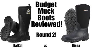 KalKal vs HiSea Muck Boots Reviewed  A Budget Muck Boot Battle  Round 2 [upl. by Aistek33]