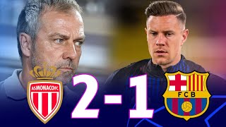 MONACO VS BARCELONA 21 UEFA CHAMPIONS LEAGUE 202425  MATCH REVIEW [upl. by Janerich]