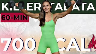 60MIN INTENSE FAT KILLER TABATA WORKOUT  ABS lose weight fast build lean muscle burn belly fat [upl. by Ashla]