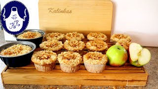 Apfel  Streusel  Muffins mit selbstgemachten Krokant einfach köstlich [upl. by Vinay905]