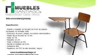 Silla universitaria pintada  Sillas de Colegio  Muebles Santiago [upl. by Htebi]