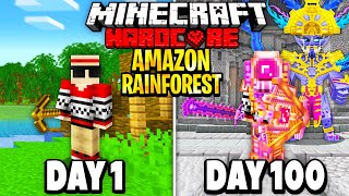 I Survived 100 Days in the AMAZON RAINFOREST on Hardcore Minecraft Heres What Happened [upl. by Ynnelg355]