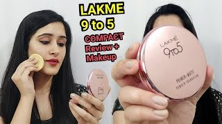 LAKME 9 to 5 PRIMER  MATTE COMPACT REVIEW amp MAKEUP TUTORIAL  How to do makeup with Compact powder [upl. by Allene]